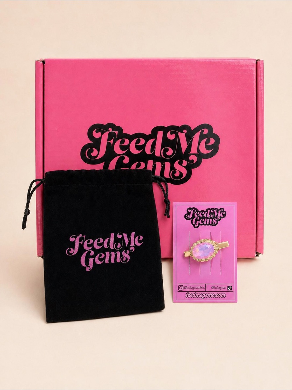 Feed Me Gems Pink Opal Princess Hair Candy Clip NWT